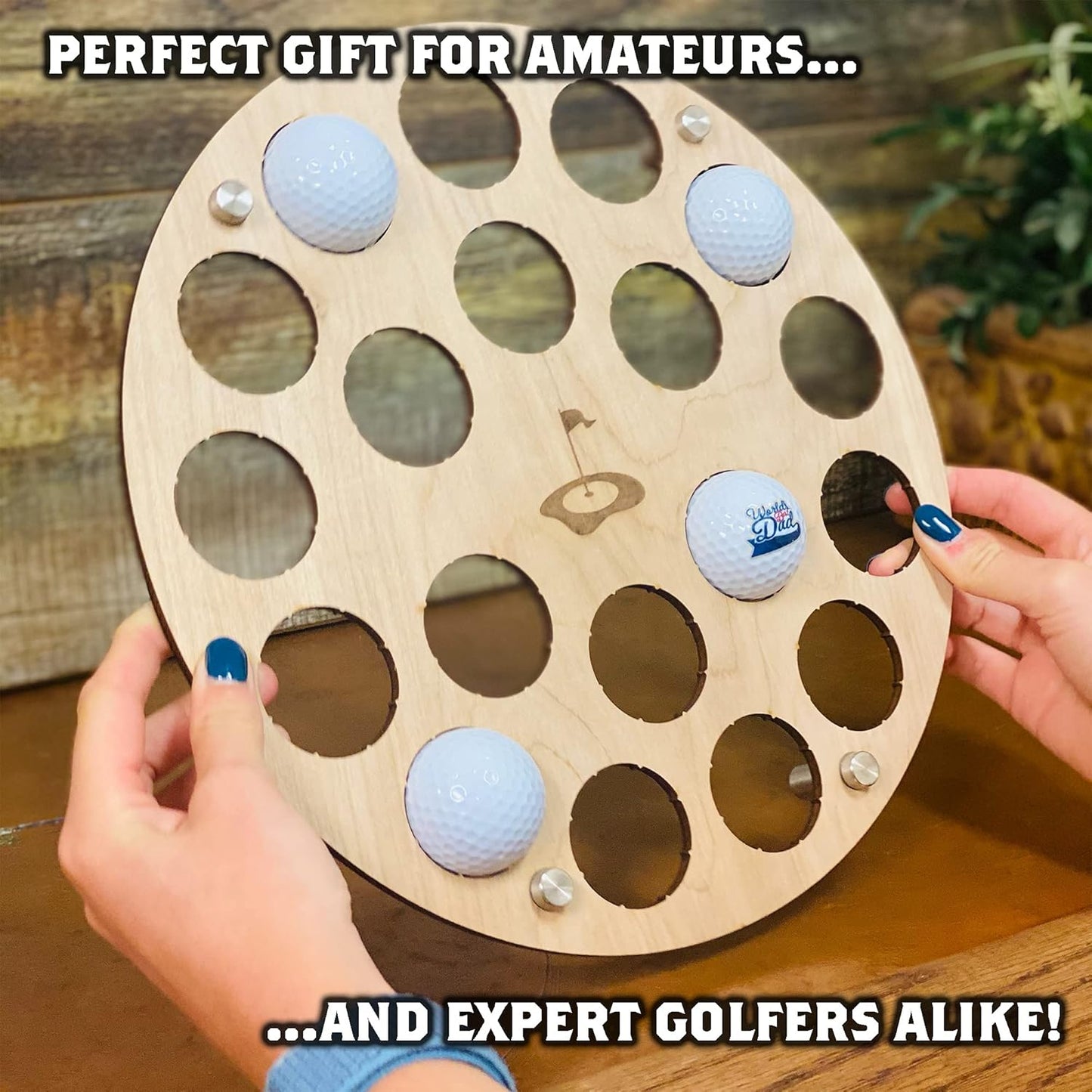 Golf Ball Display Holder Collector’S Case Holds 19 Golf Balls Wall Mount Decor