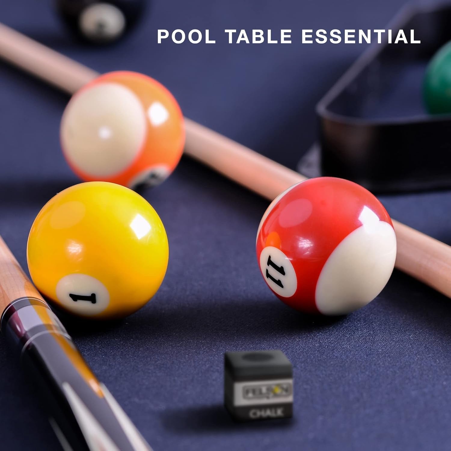 Felson Pool Chalk Cubes | Pool Table Accessories for Table Billiards | Pool Cue Chalk & Storage Box